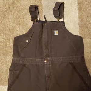 Carhartt weathered duck wildwood bibs